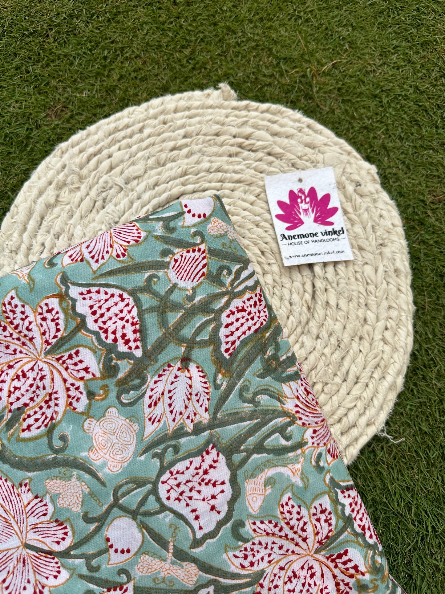 Lotus in Bloom - Sanganeri Fabric