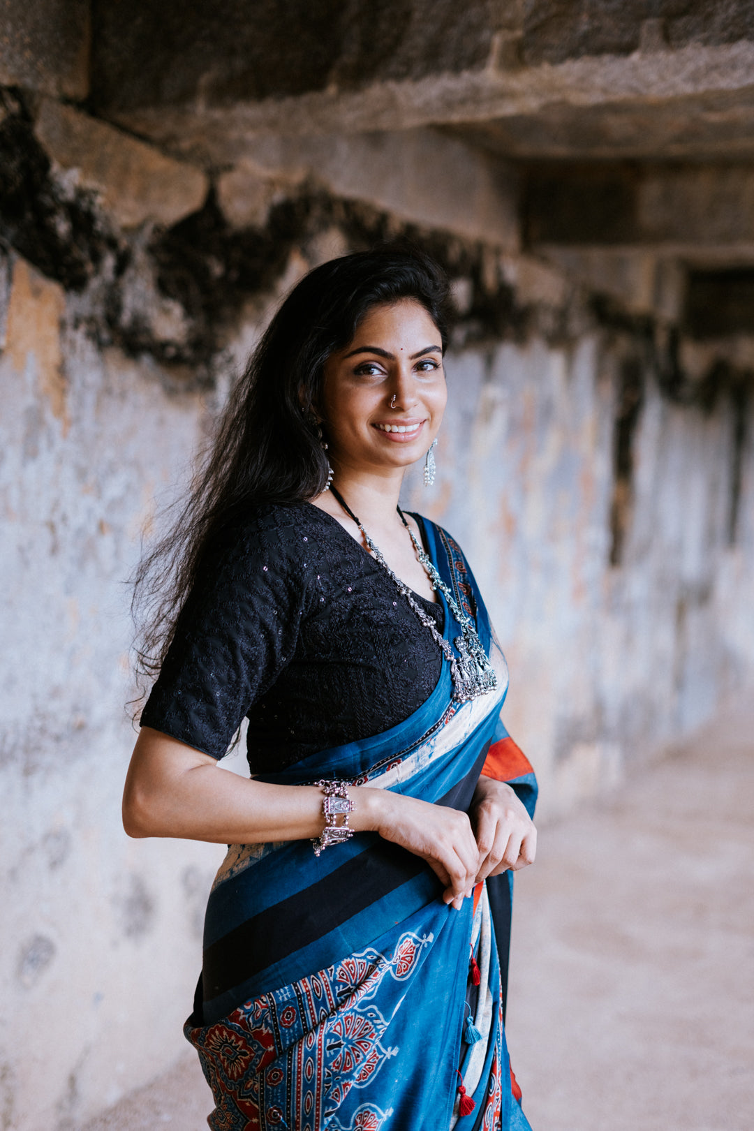 Muskurahat - Ajrakh Sarees
