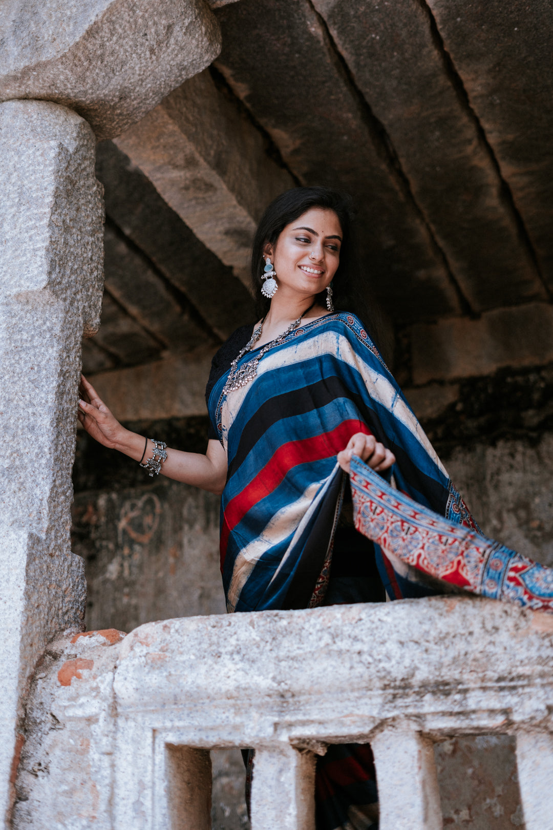 Muskurahat - Ajrakh Sarees