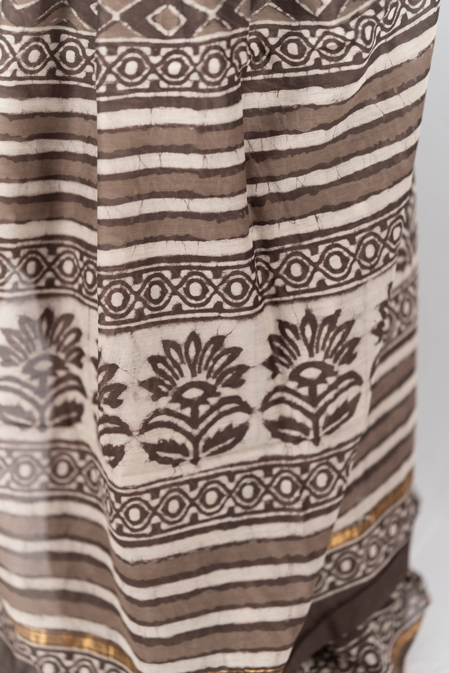 Chanderi Silk Hand Block Printed Saree - Anemone Vinkel