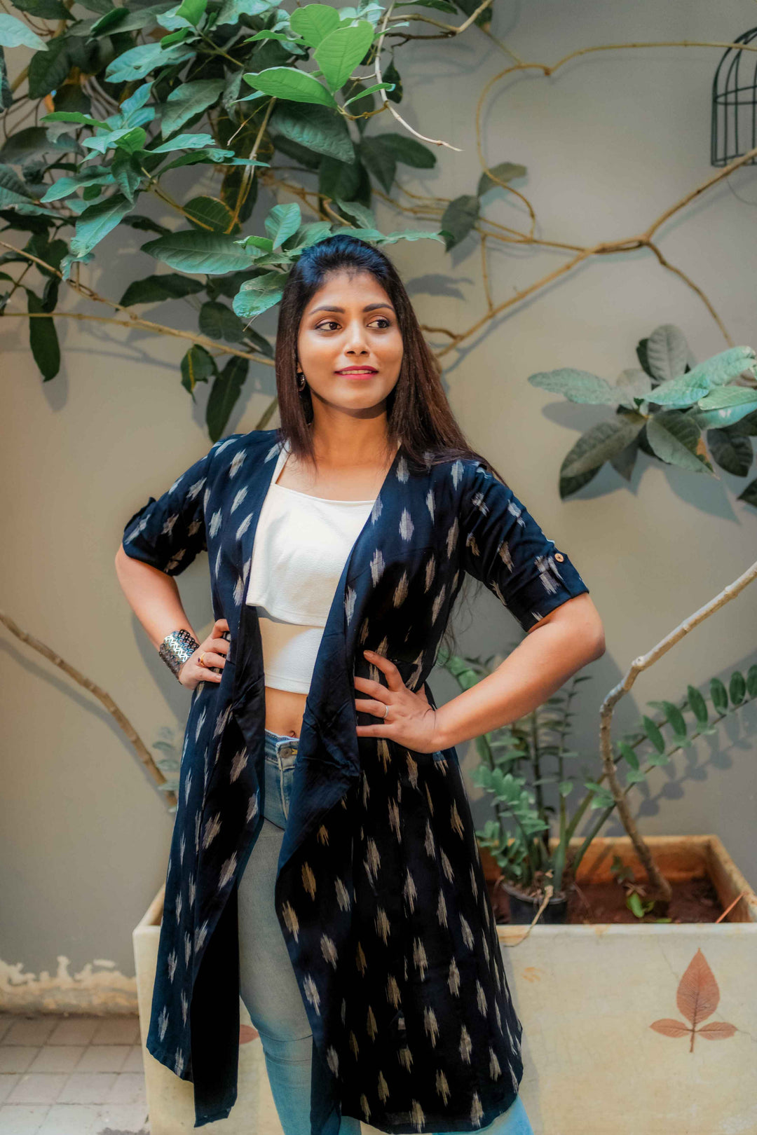 Black and White - Ikkat Wrap Dress