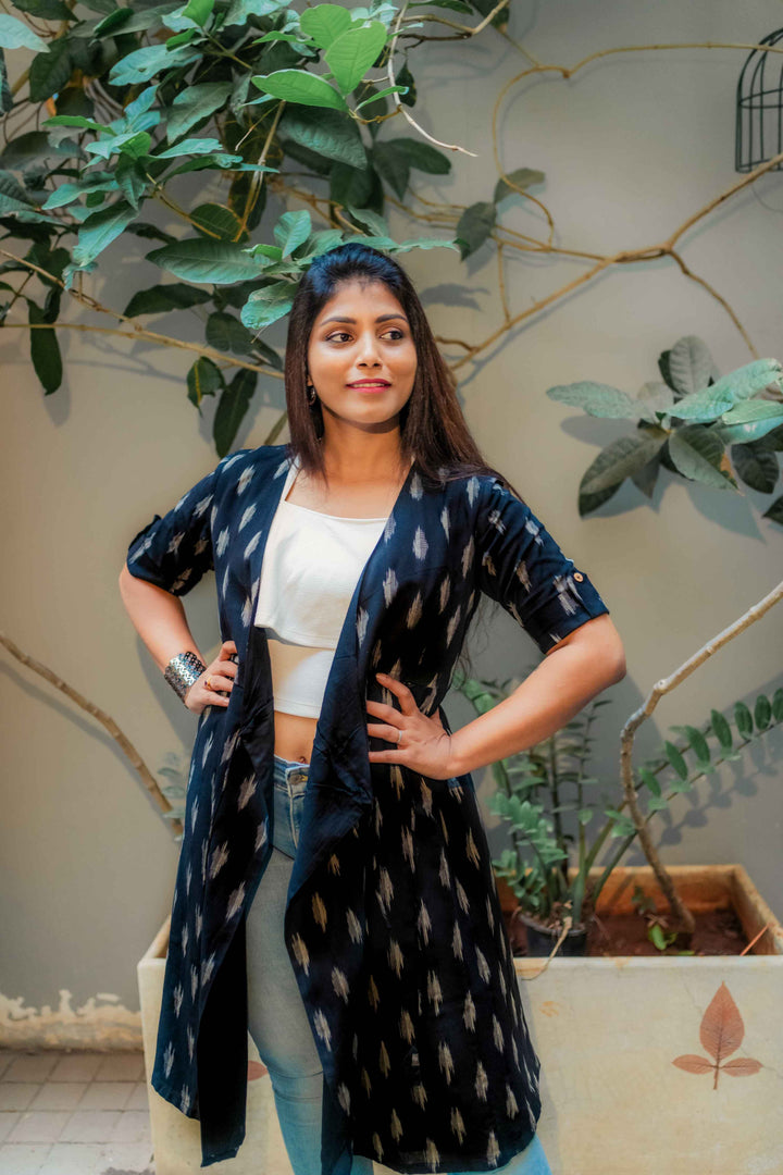 Black and White - Ikkat Wrap Dress