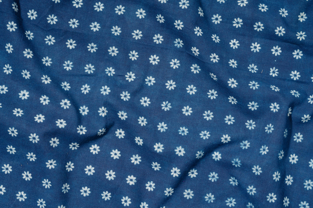 
                  
                    Plumbago - Indigo Dabu Hand Block Printed Cotton Fabric
                  
                