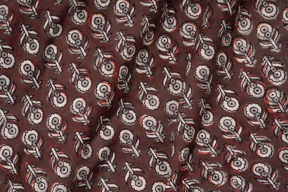 
                  
                    Espresso-Jahota Handblock Printed cotton Fabric
                  
                