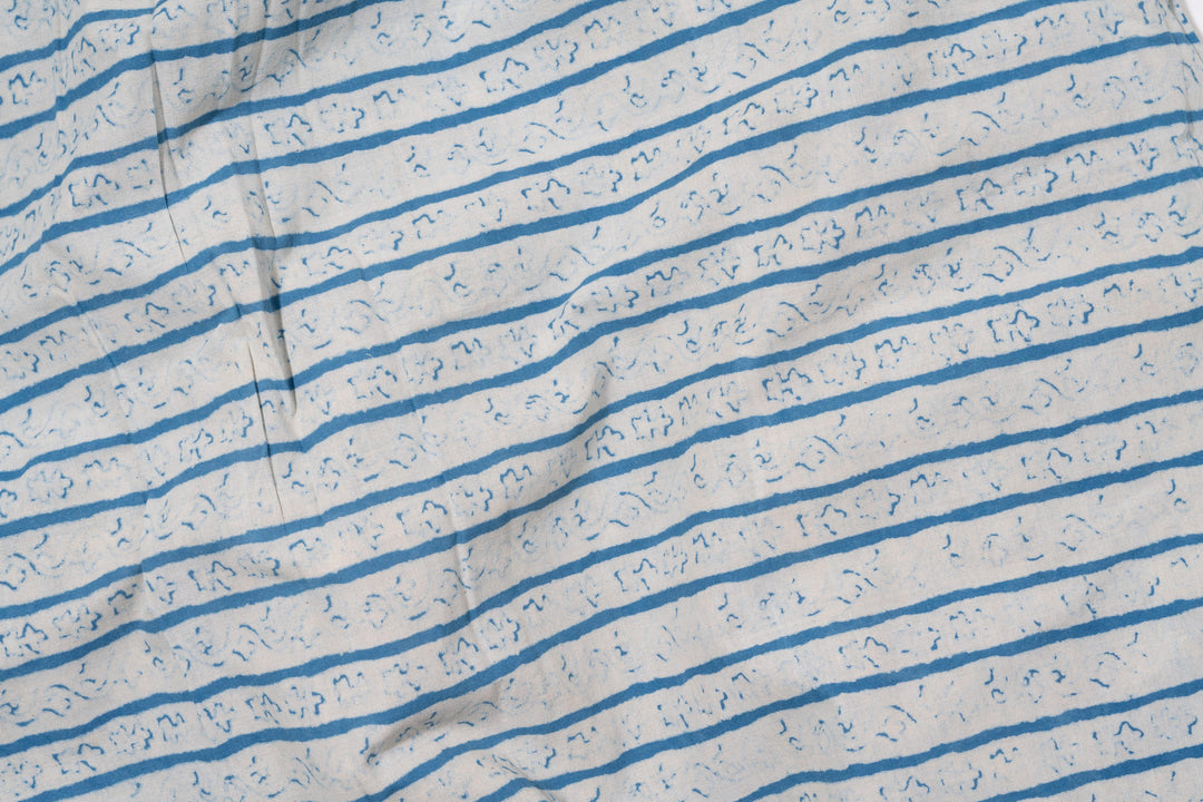 Blue sage | Dabu Hand Block Printed Cotton Fabric