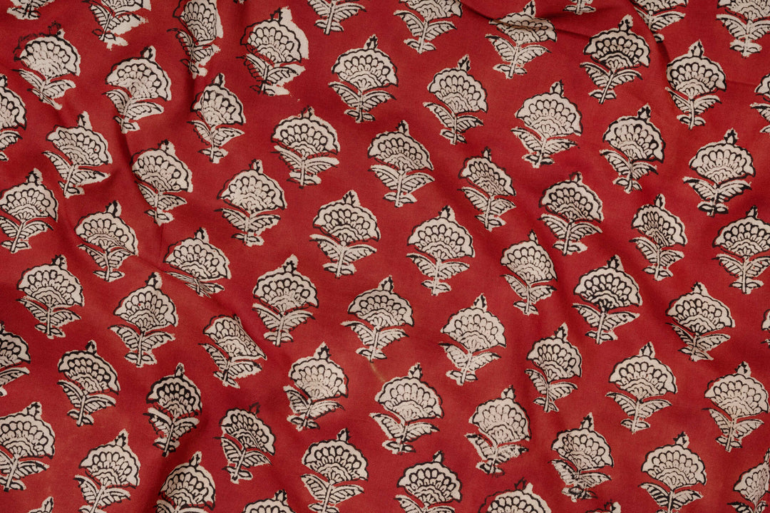 Carmine | Handblock Printed cotton Fabric