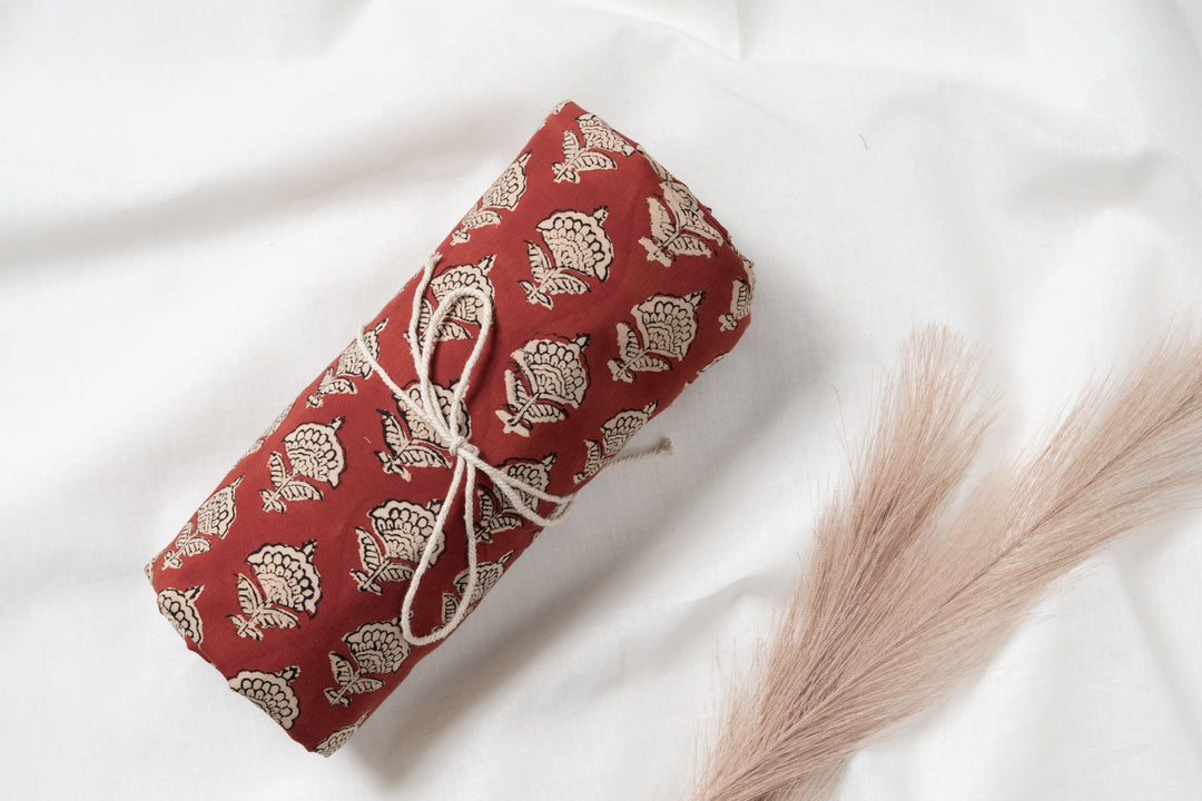 Carmine | Handblock Printed cotton Fabric