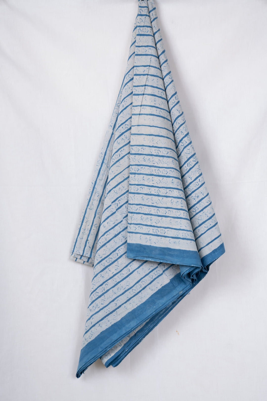 Blue sage | Dabu Hand Block Printed Cotton Fabric