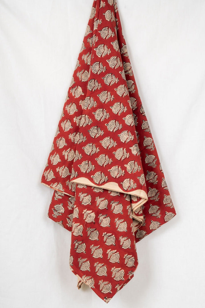 Carmine | Handblock Printed cotton Fabric
