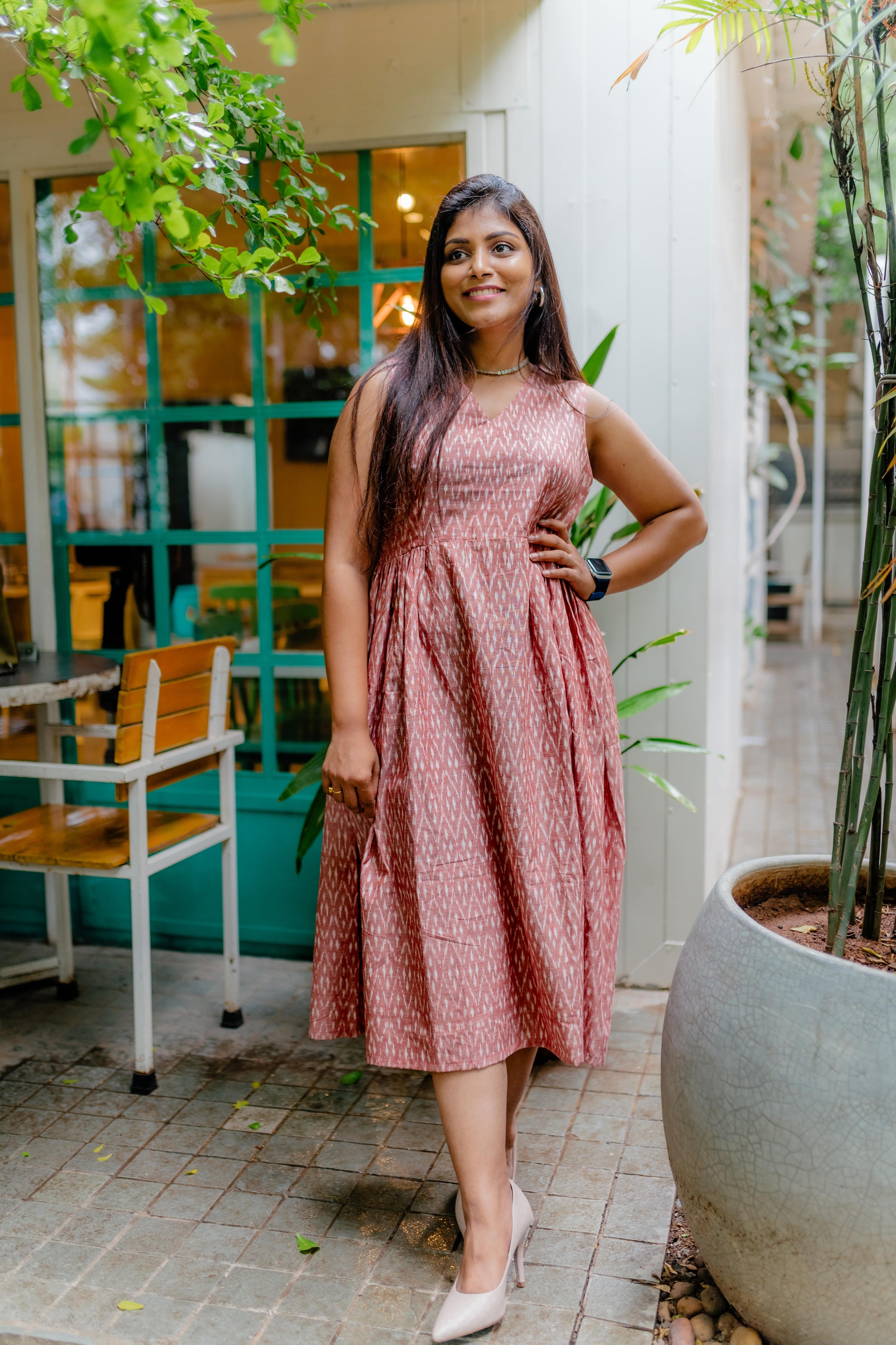 Peaches - Ikkat Dresses Anemone Vinkel Peaches - Ikkat Dresses Anemone Vinkel