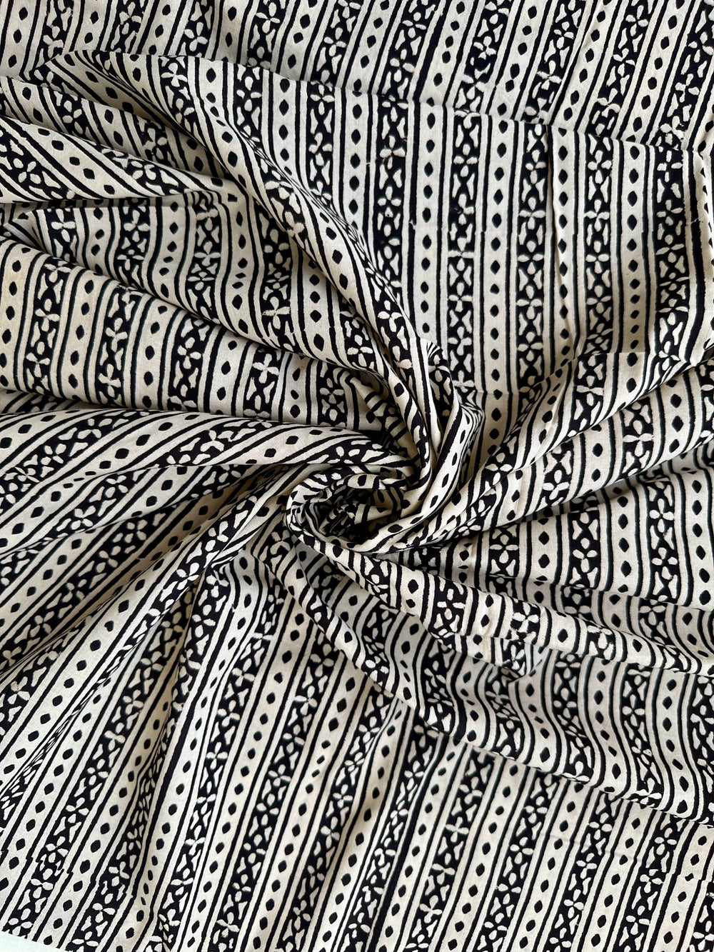 Folk stripes - Bagru Kalamkari Fabric
