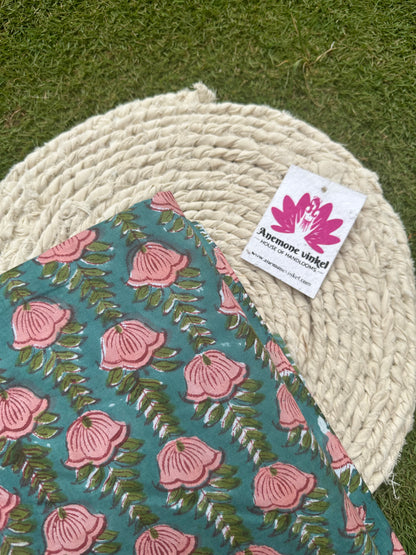 Pink Lotus - Sanganeri Fabric
