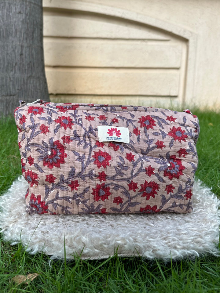 Flamingo - Sanganeri Print Pouch
