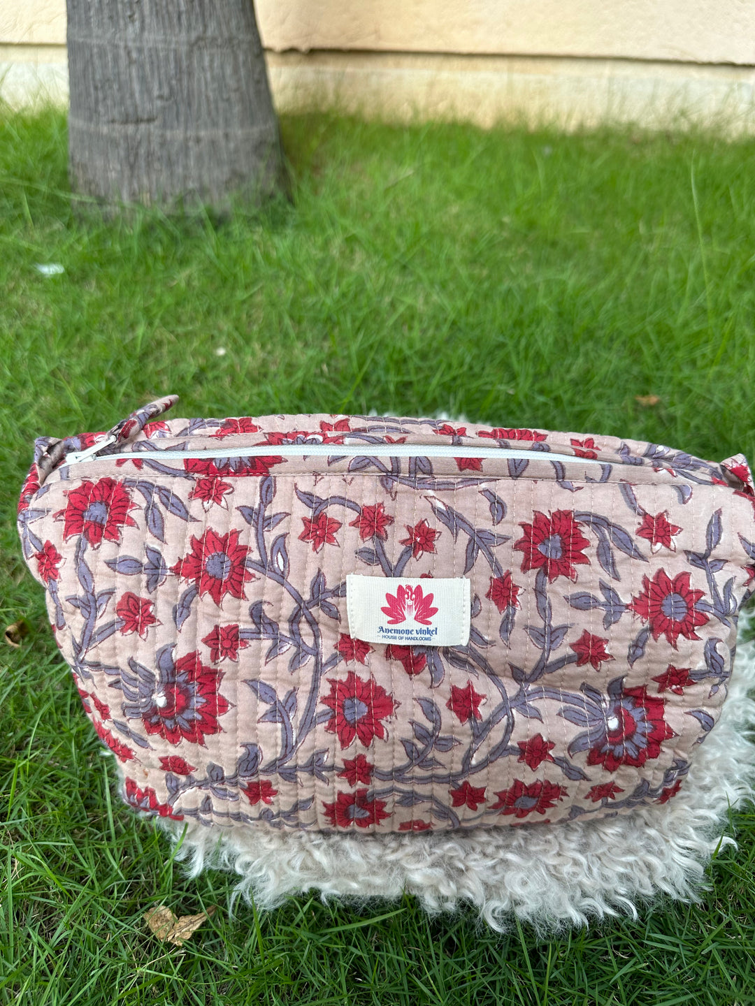 Flamingo - Sanganeri Print Pouch