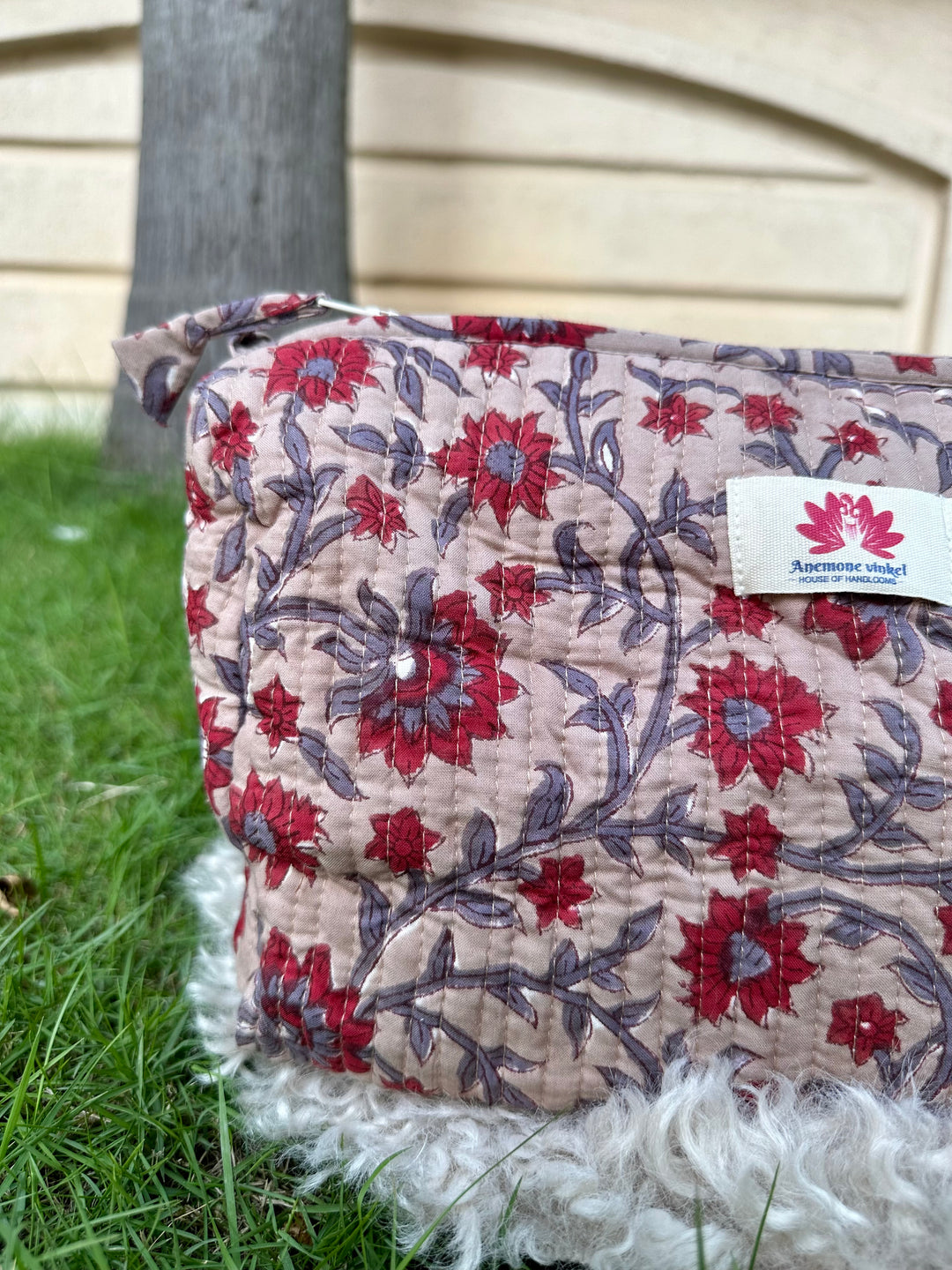 Flamingo - Sanganeri Print Pouch