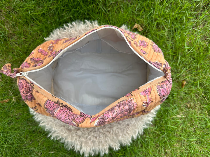 Peach Paradise - Sanganeri Print Pouch