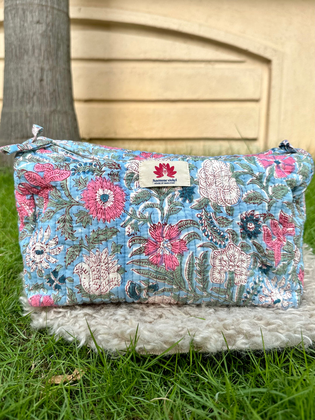 Leher - Sanganeri Print Pouch