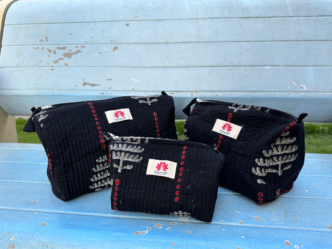 Darkness - Sanganeri Print Pouch