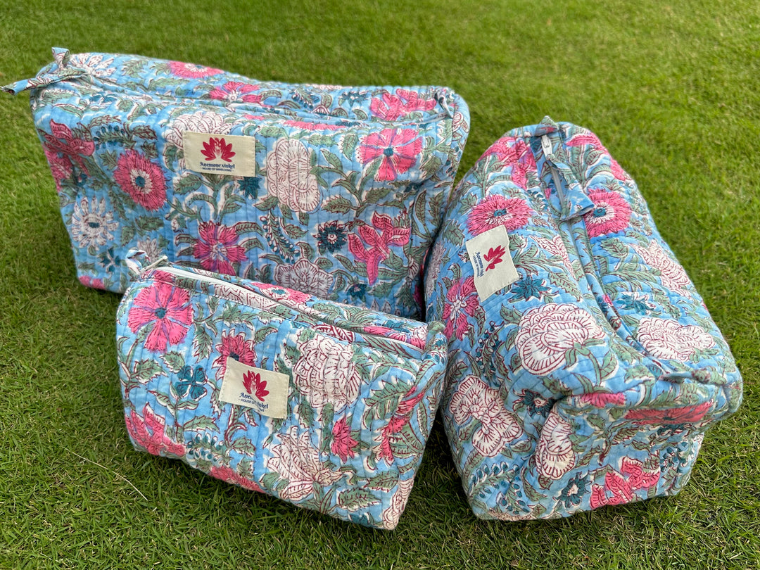 Leher - Sanganeri Print Pouch