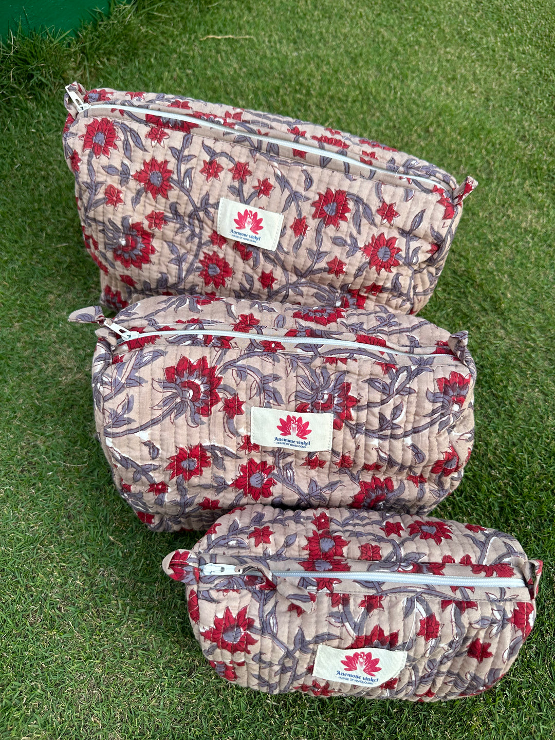 Flamingo - Sanganeri Print Pouch