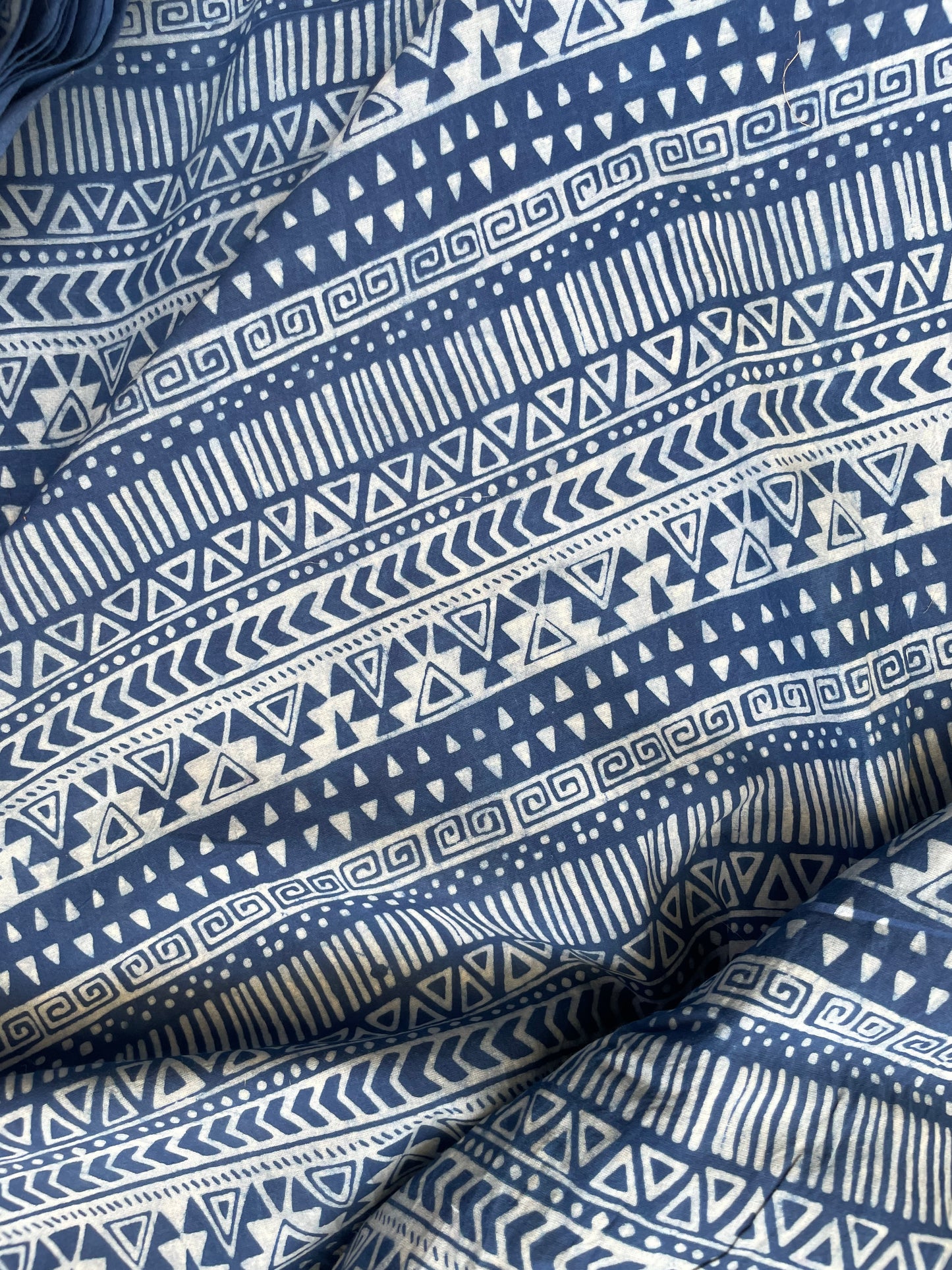 
                  
                    Rainbow in blue shades - Indigo Dabu Hand Block Printed Cotton Fabric
                  
                