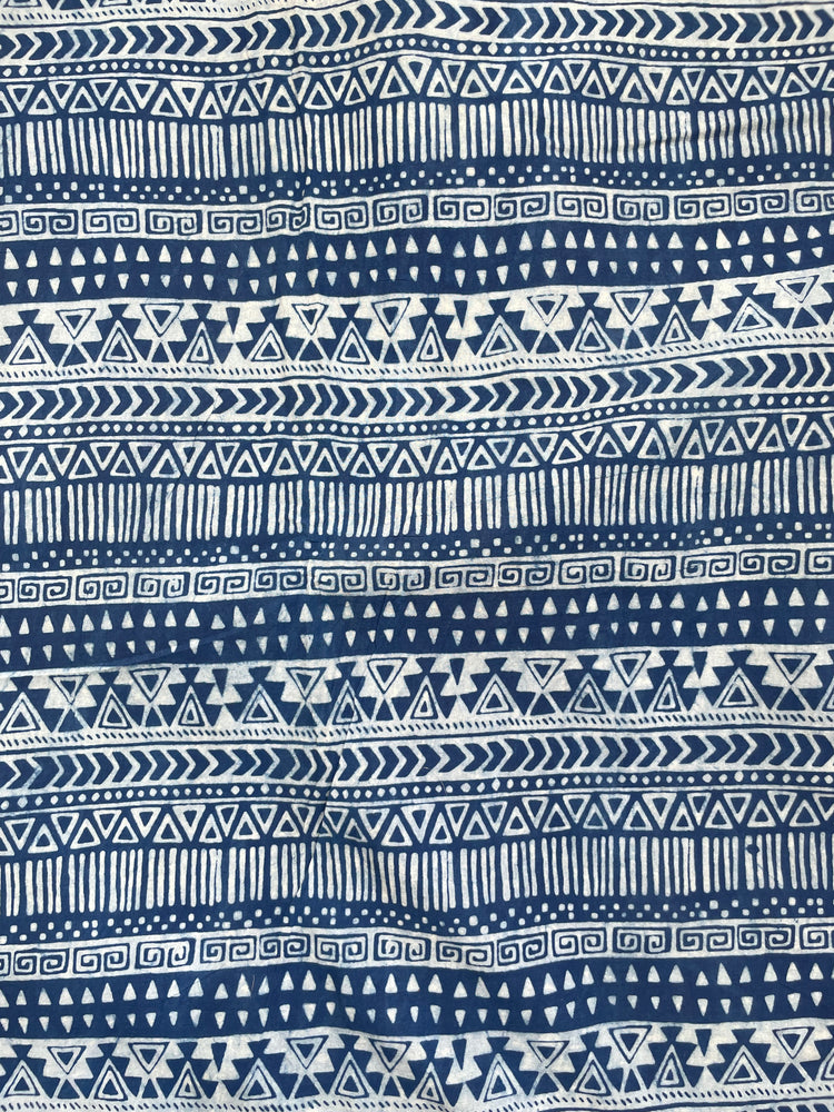 
                  
                    Rainbow in blue shades - Indigo Dabu Hand Block Printed Cotton Fabric
                  
                