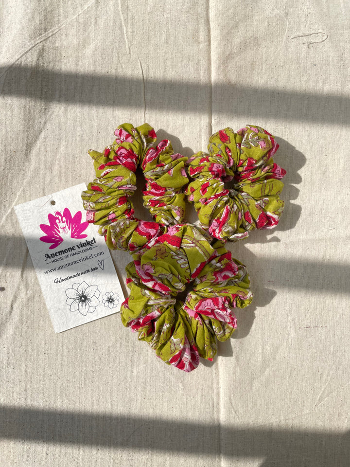 Olive Scrunchie-Pack Of 3