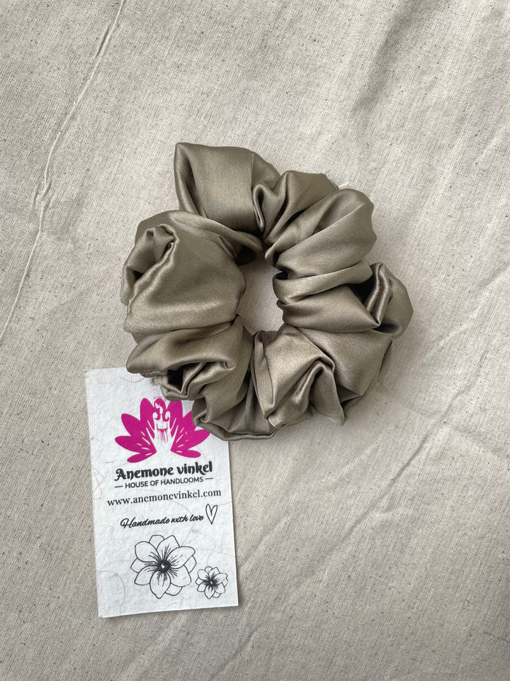 Olive Green Scrunchie-Pack Of 3