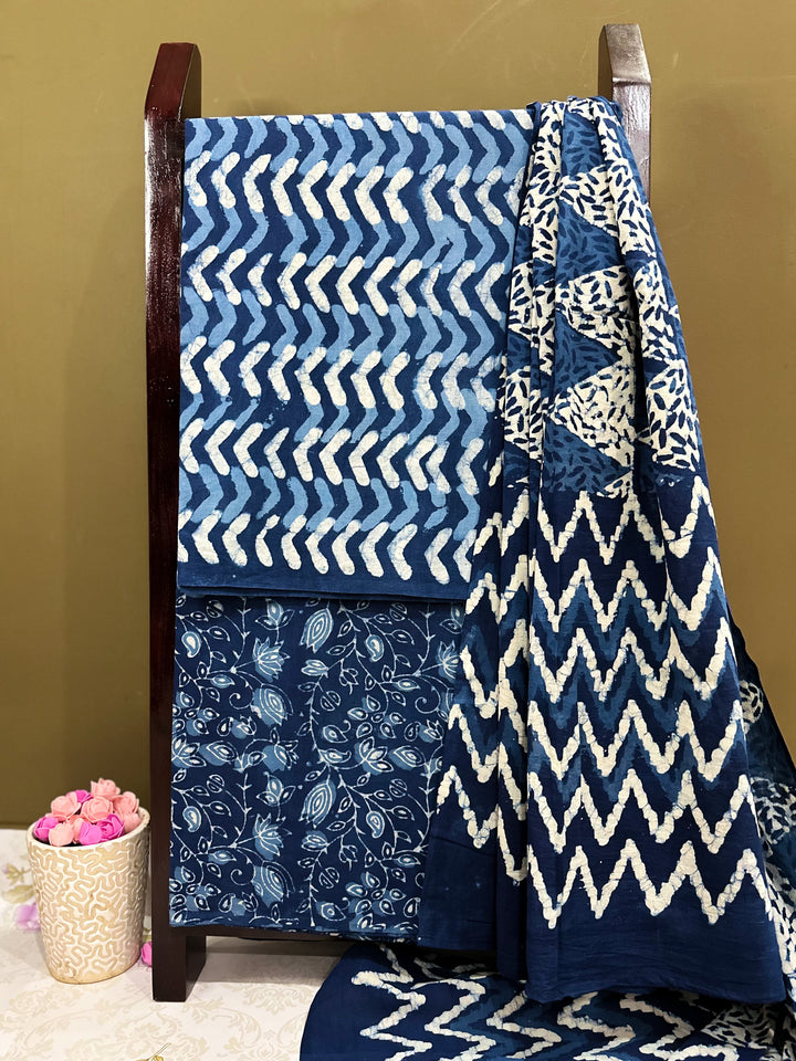 indigo suit set, blue suit set for women