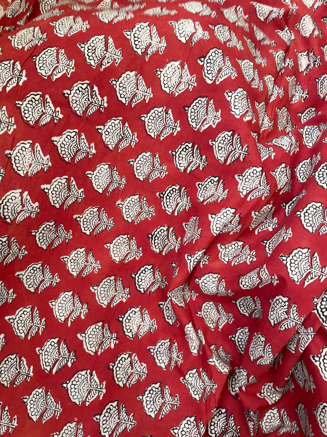 Carmine | Handblock Printed cotton Fabric