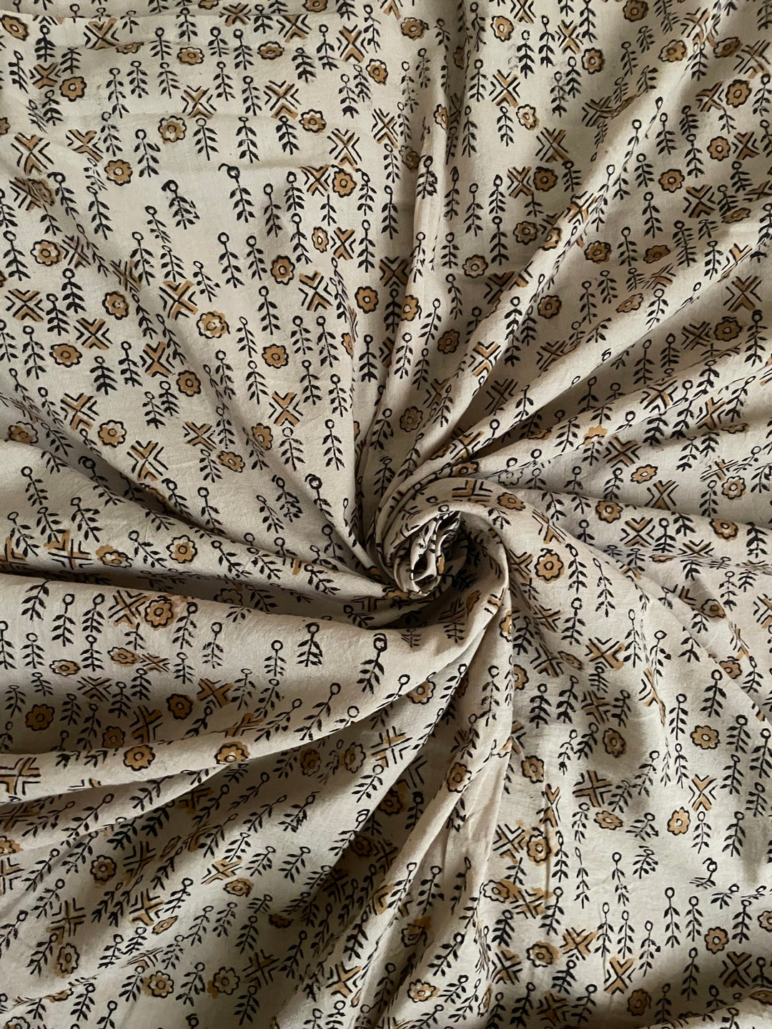 Himawari | Kalamkari Handblock Printed cotton Fabric