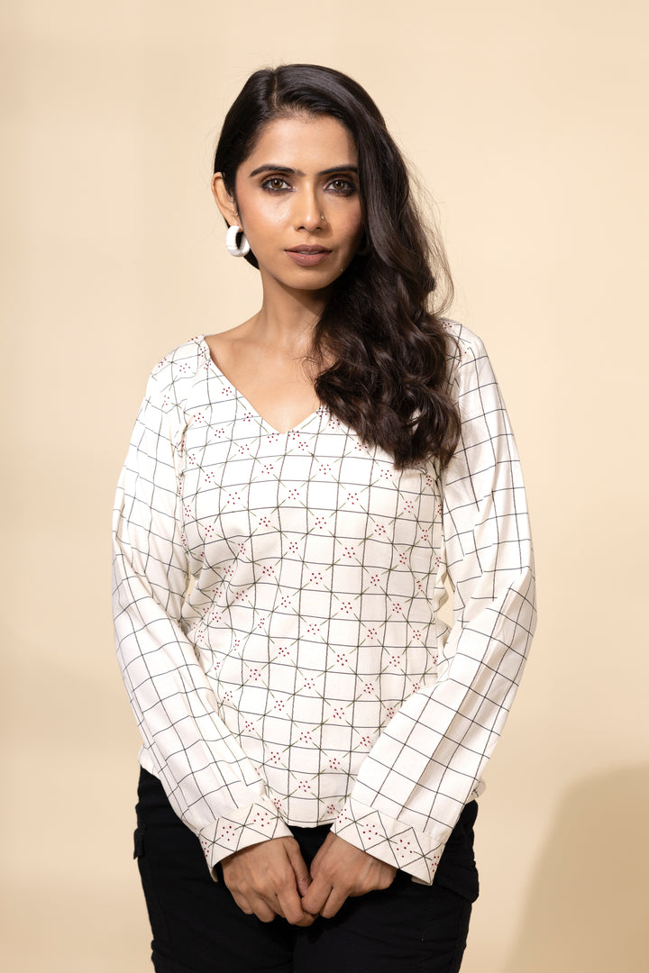 Izel - Hand Embroidered Short Top