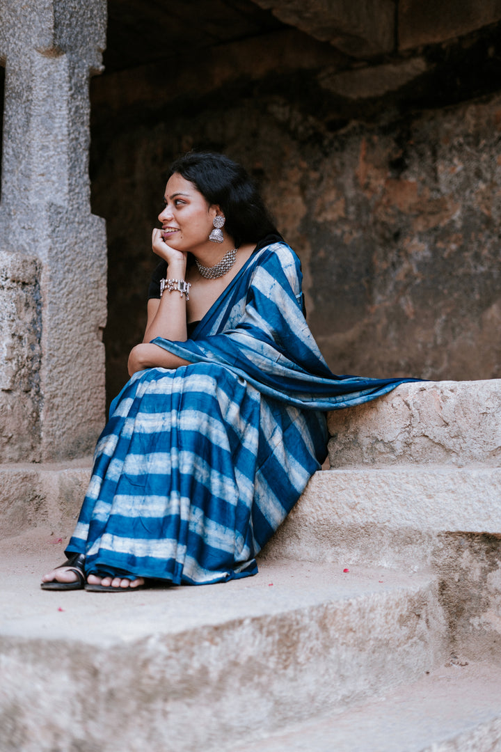 Ocean - Ajrakh Saree