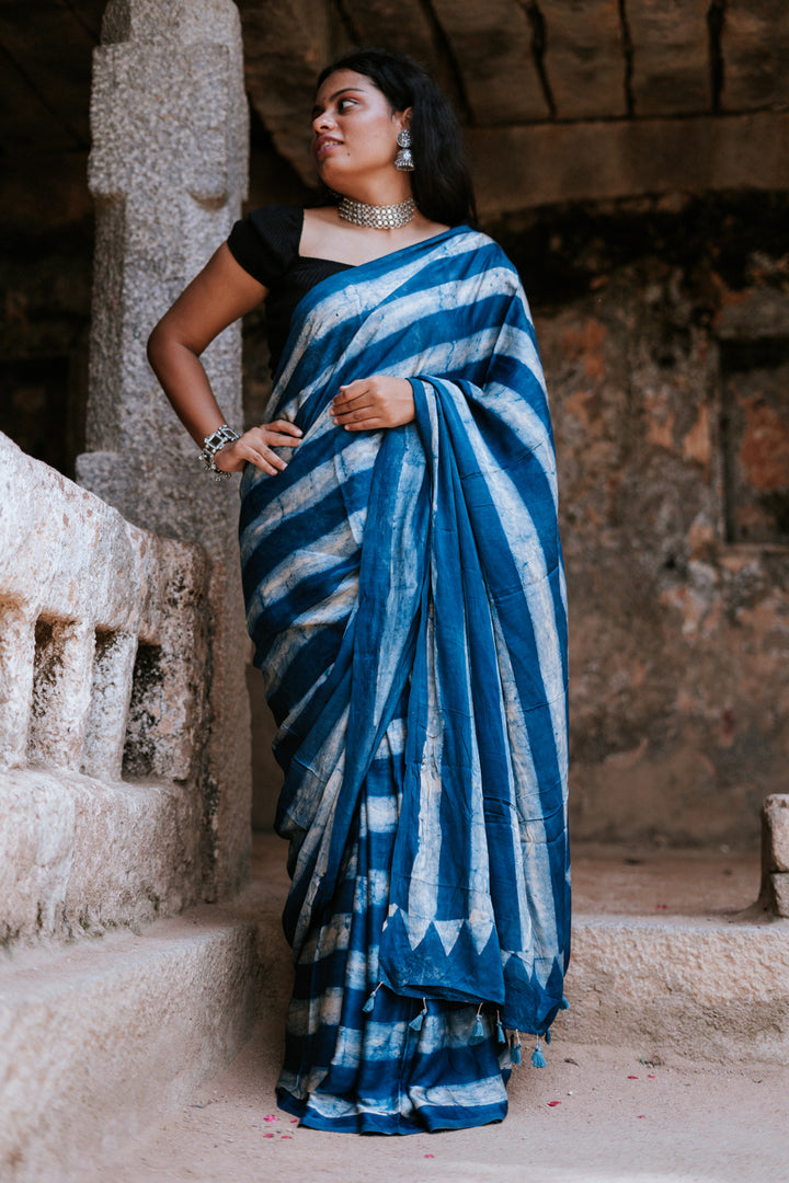 Ocean - Ajrakh Saree