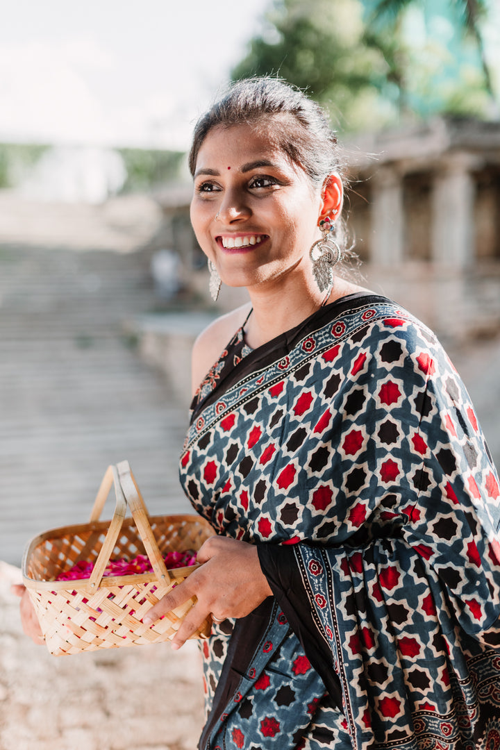 Earthy Hues - Ajrakh Saree