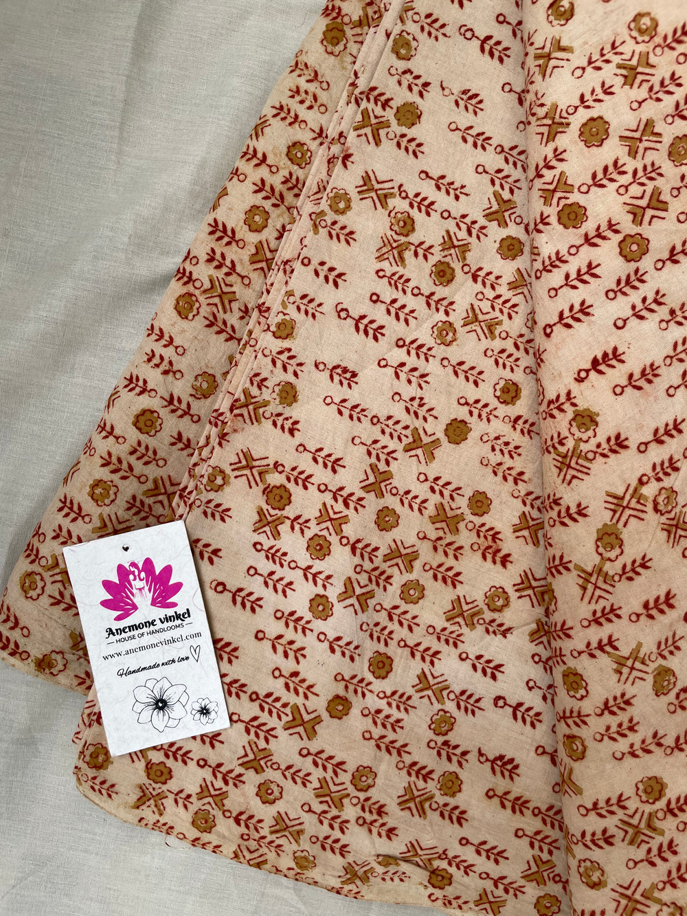 Sunstone-Kalamkari Handblock Printed cotton Fabric