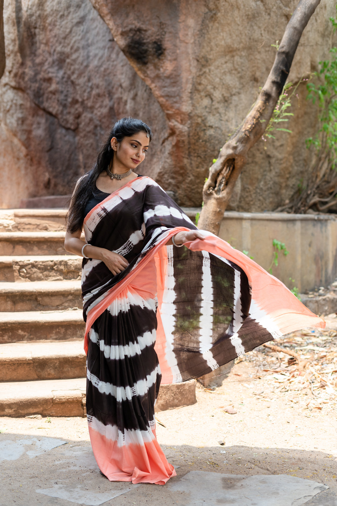 party wear tie and dye saree