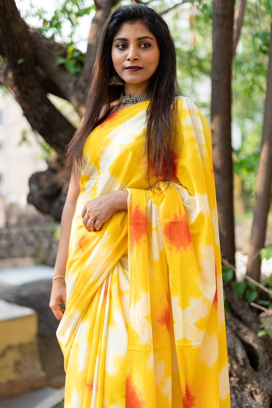 jaipur mulmul cotton sarees, yellow tie and dye sarees
