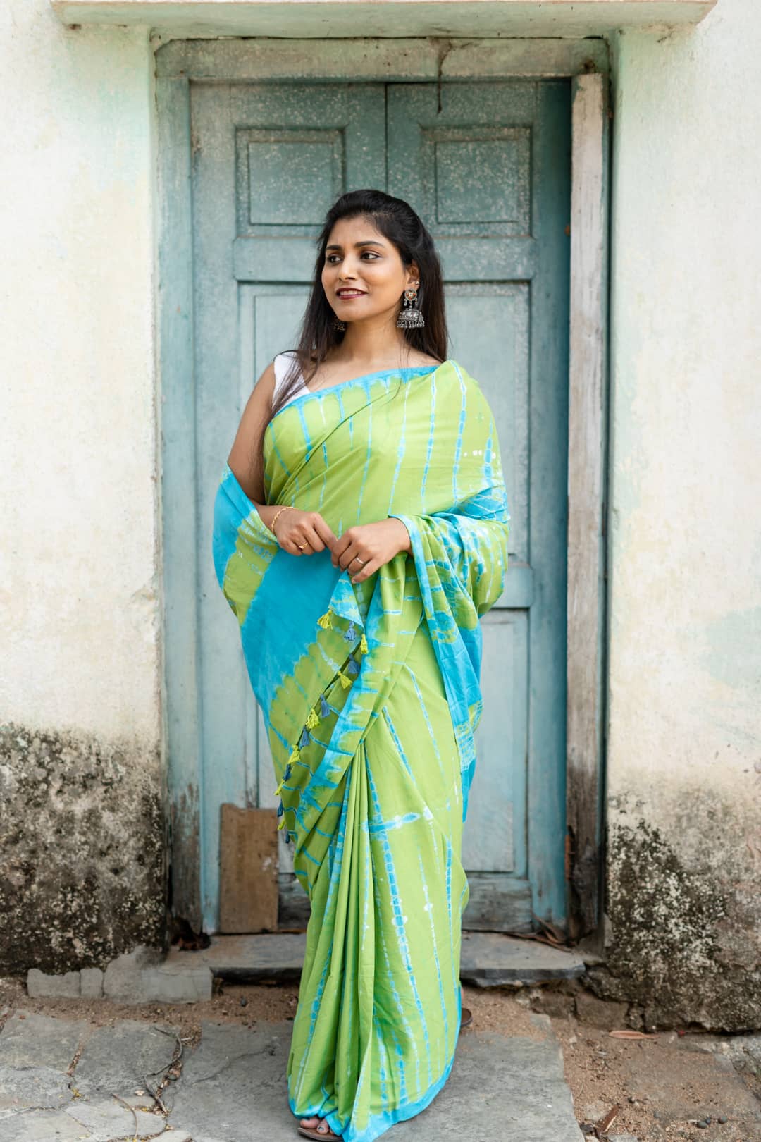 tie and dye handloom saree
