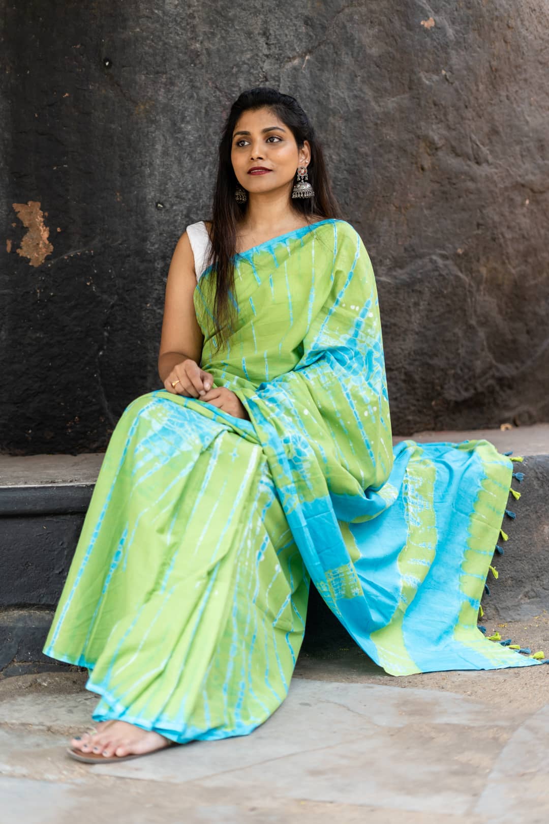 tie dye saree, sarees made by artisans