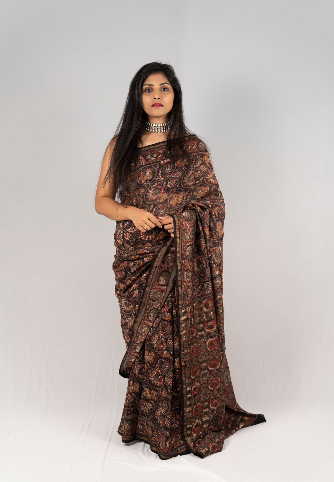 Chanderi Silk Hand Block Printed Saree - Anemone Vinkel