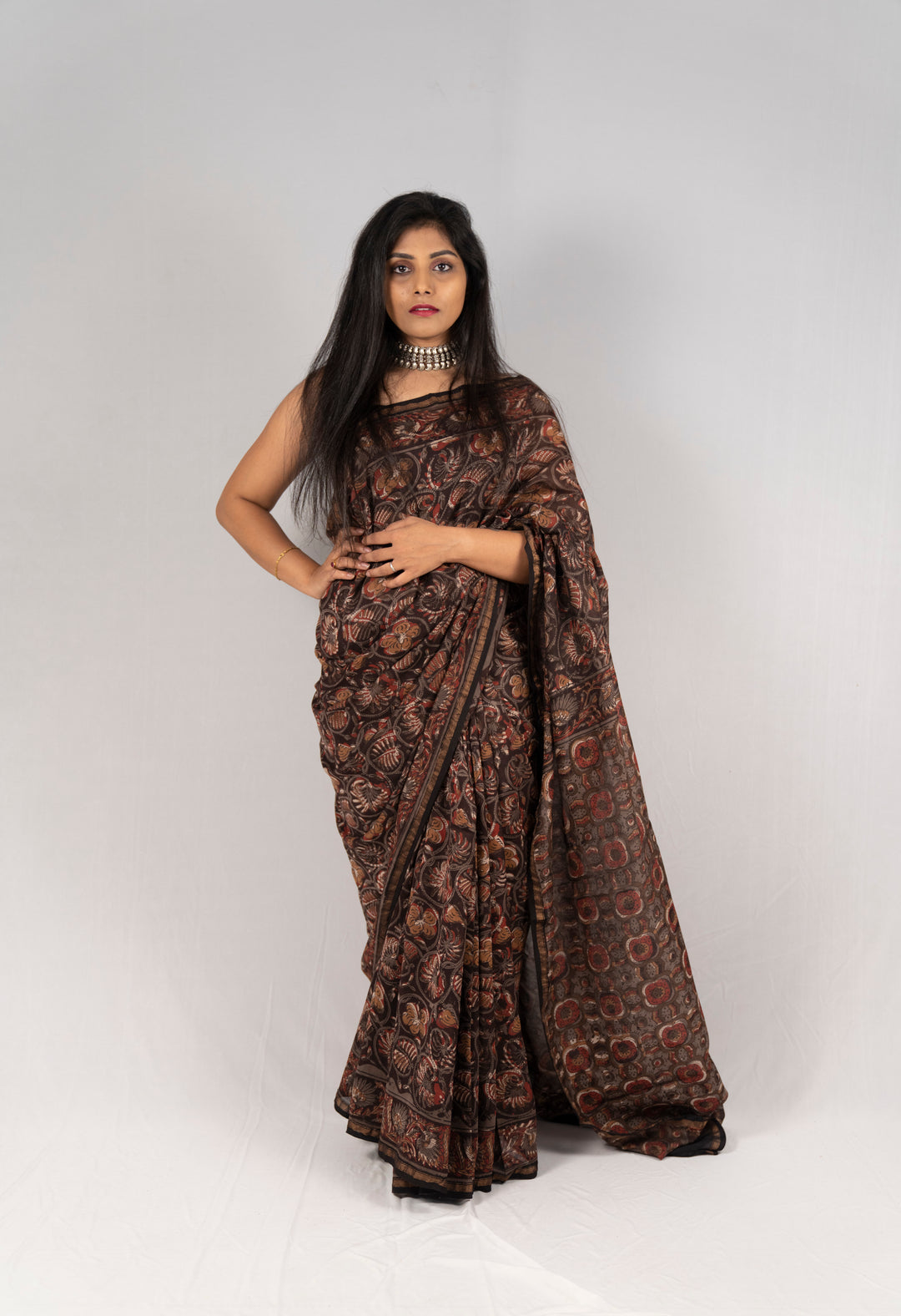 Chanderi Silk Hand Block Printed Saree - Anemone Vinkel
