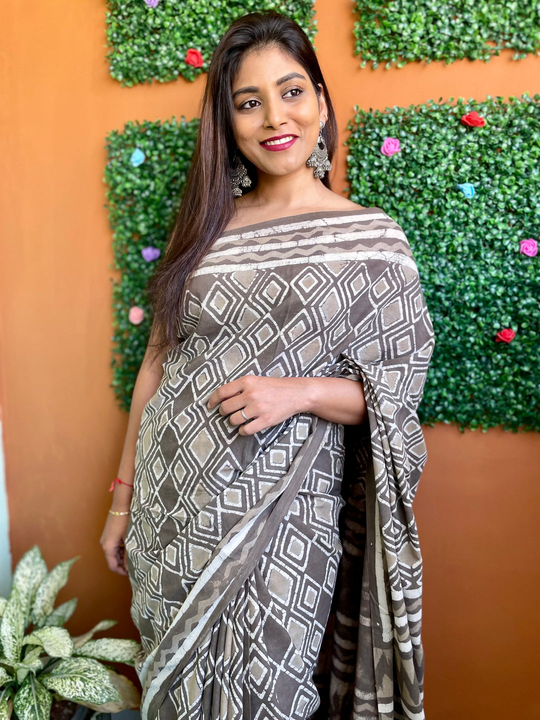 White Sage - Mul Cotton Saree