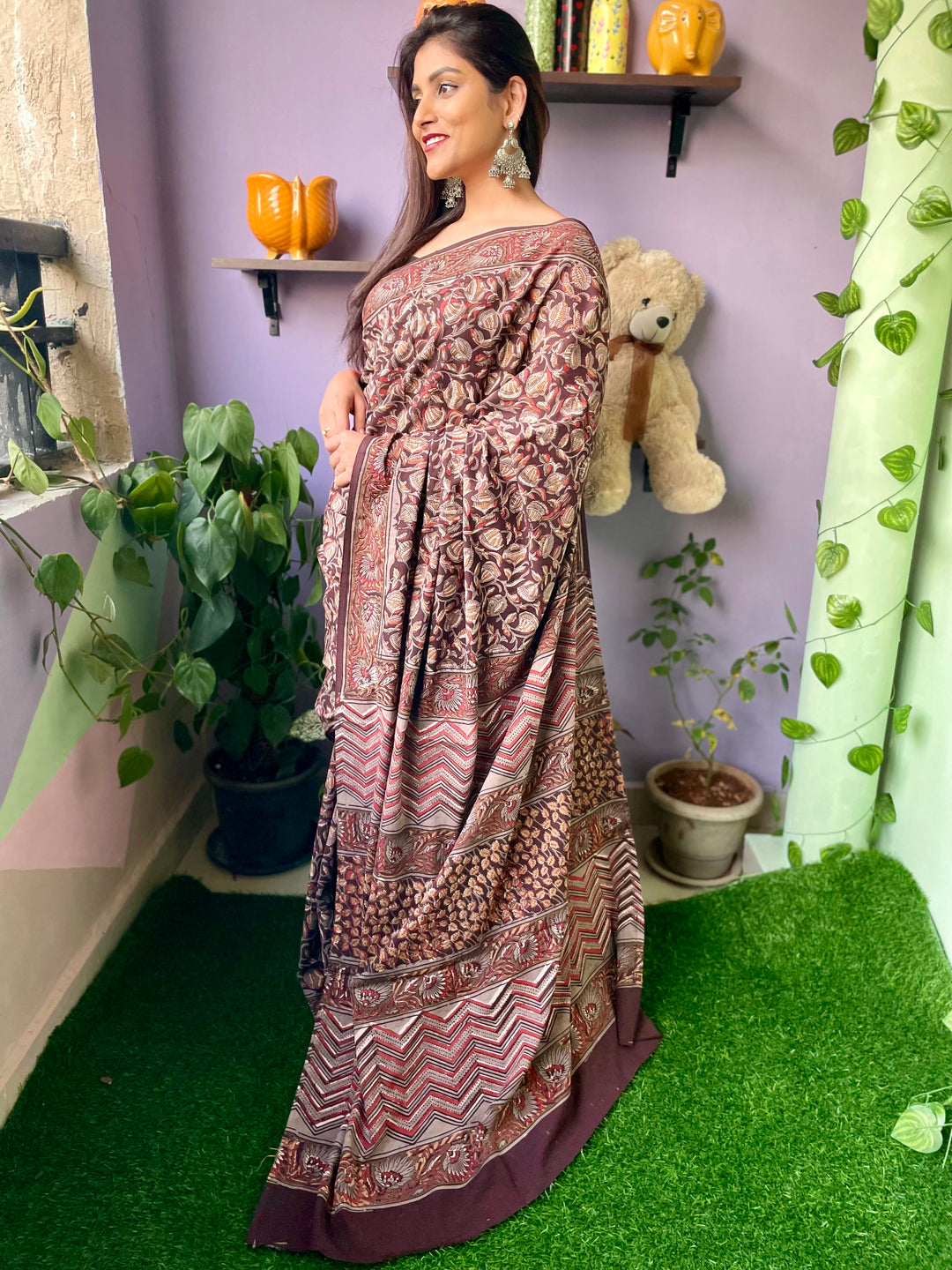 Daylillies | Cotton Saree