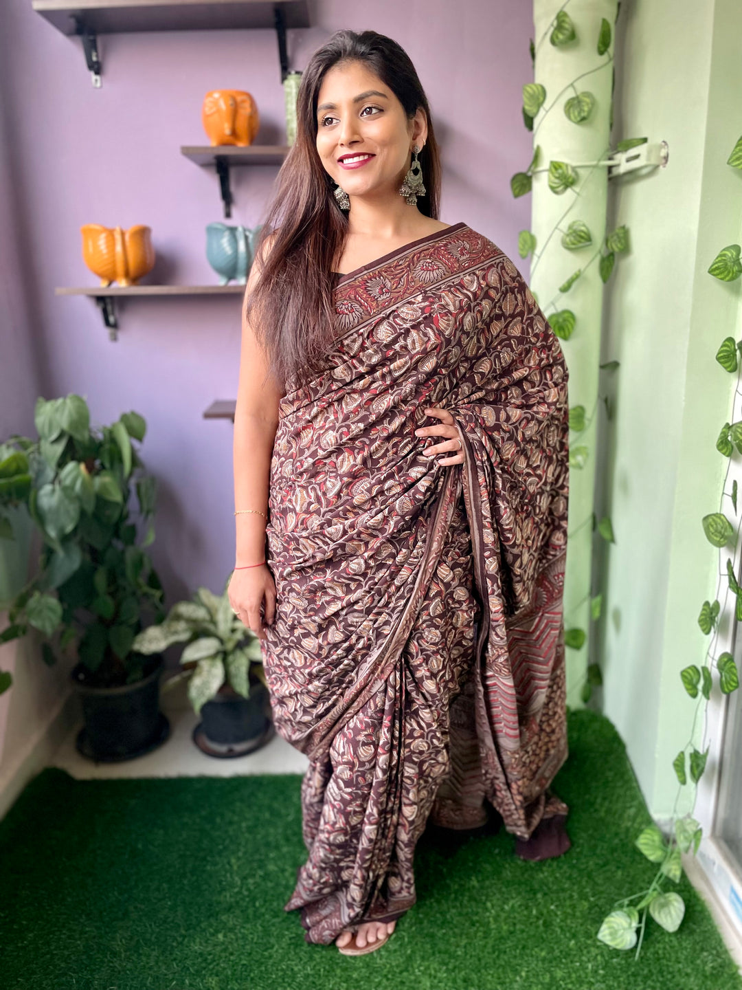 Daylillies | Cotton Saree