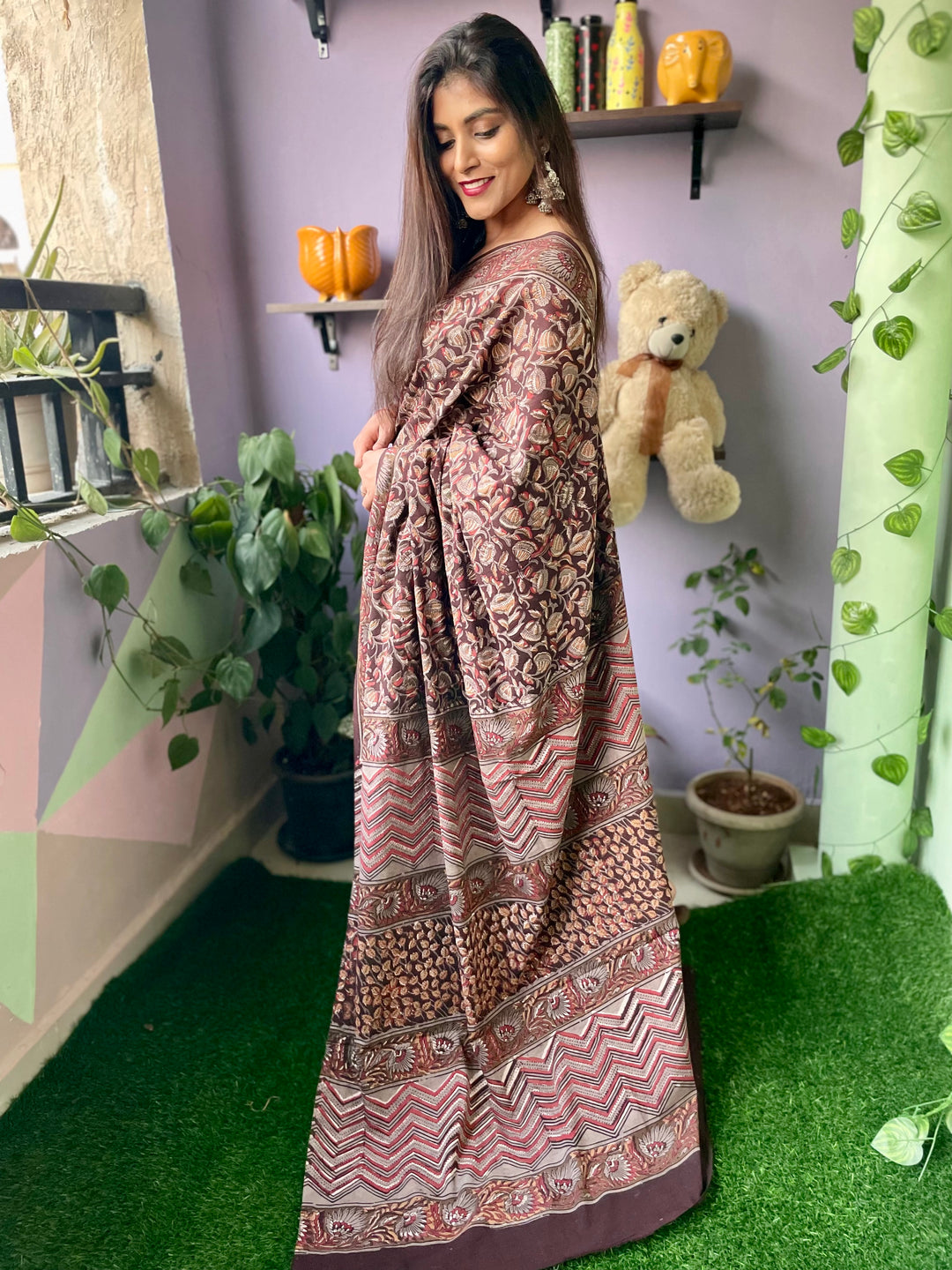 Daylillies | Cotton Saree